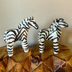 Zebra clay art pair of hand sculpted art by Lee